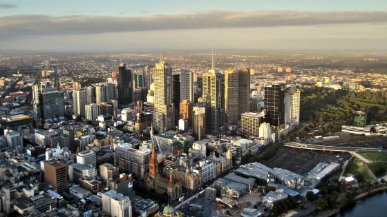 A bird's eye view of the Melbourne CBD